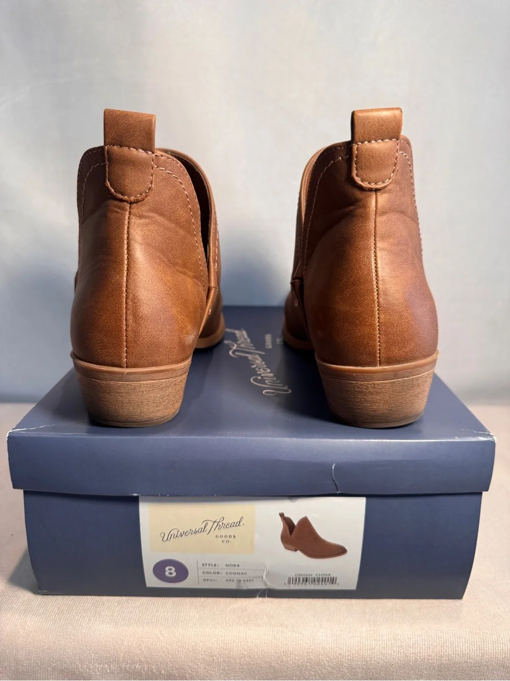 Universal Thread Cognac Brown Slip-On Ankle Booties